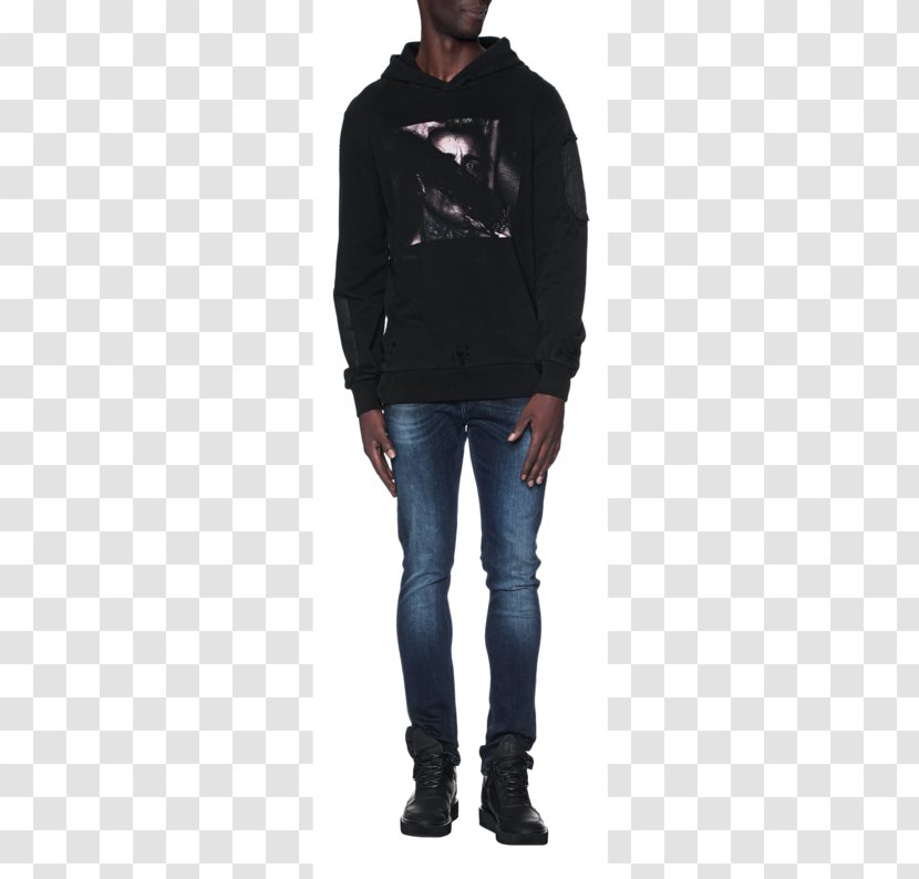 Jeans Hoodie Leather Jacket - Hooddy Jumper Transparent PNG