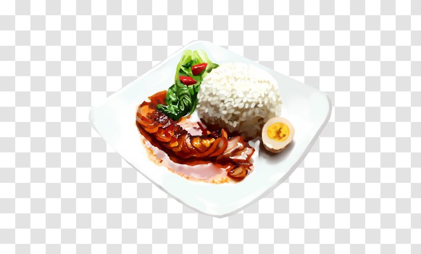 Chinese Sausage Nasi Uduk Cooked Rice Dish - Cuisine - Hand Painting Creative Image Transparent PNG
