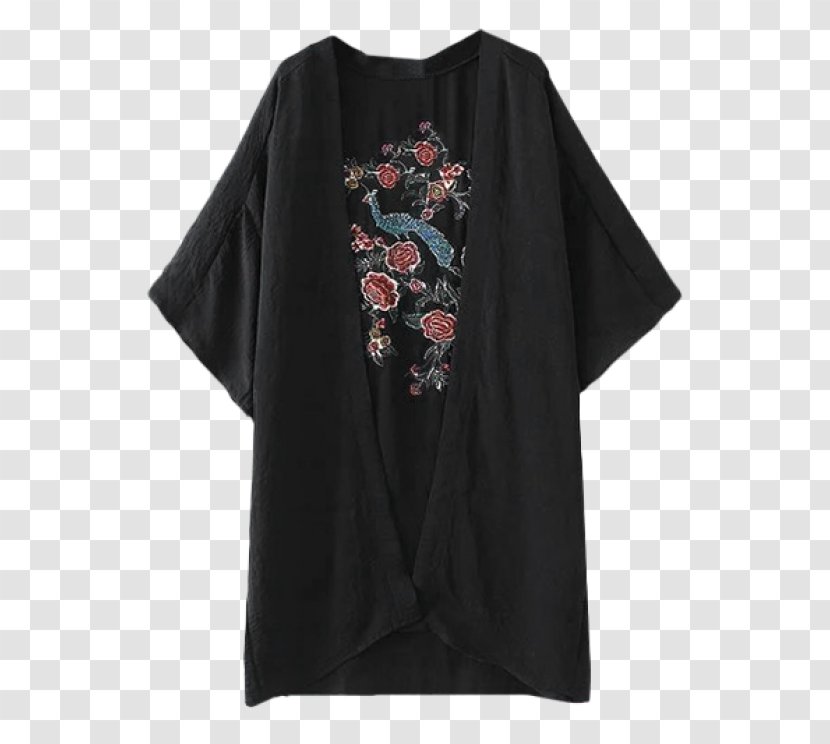 Sleeve T-shirt Blouse Flower Embroidery Transparent PNG