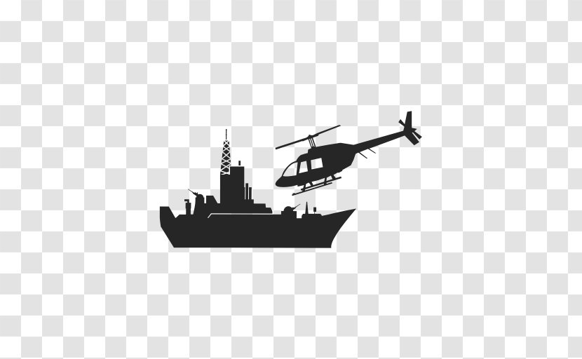 Helicopter Rotor Battlecruiser Guided Missile Destroyer - Silhouette Transparent PNG