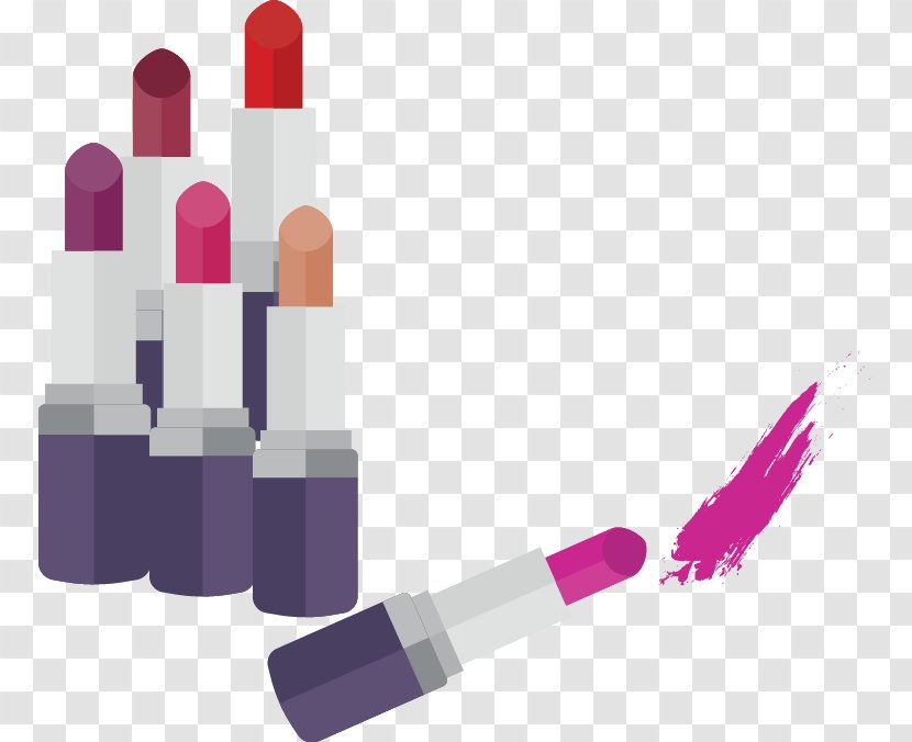 Cosmetics Lipstick Graphic Design - Purple - Vector Cartoon Variety Of Color Transparent PNG