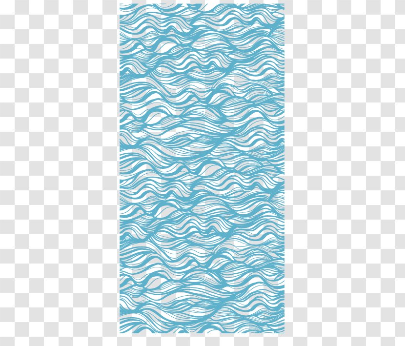 The Great Wave Off Kanagawa Wind Pattern - Teal - Blue Ocean Background Transparent PNG