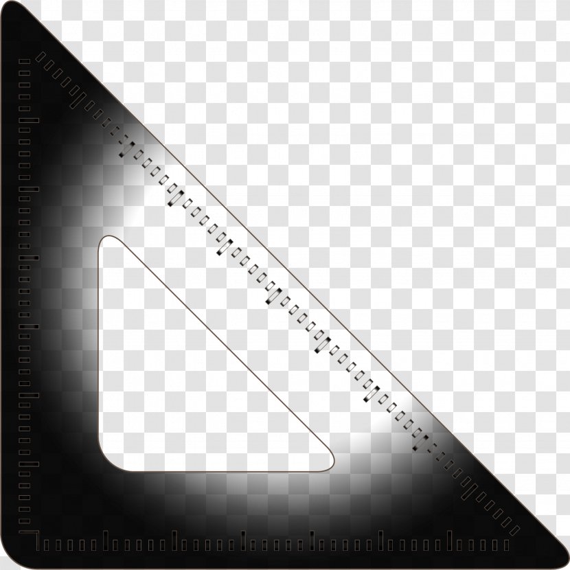 Triangle Brand Black And White - Set Square - Creative Junior High School Mathematics Ruler Transparent PNG