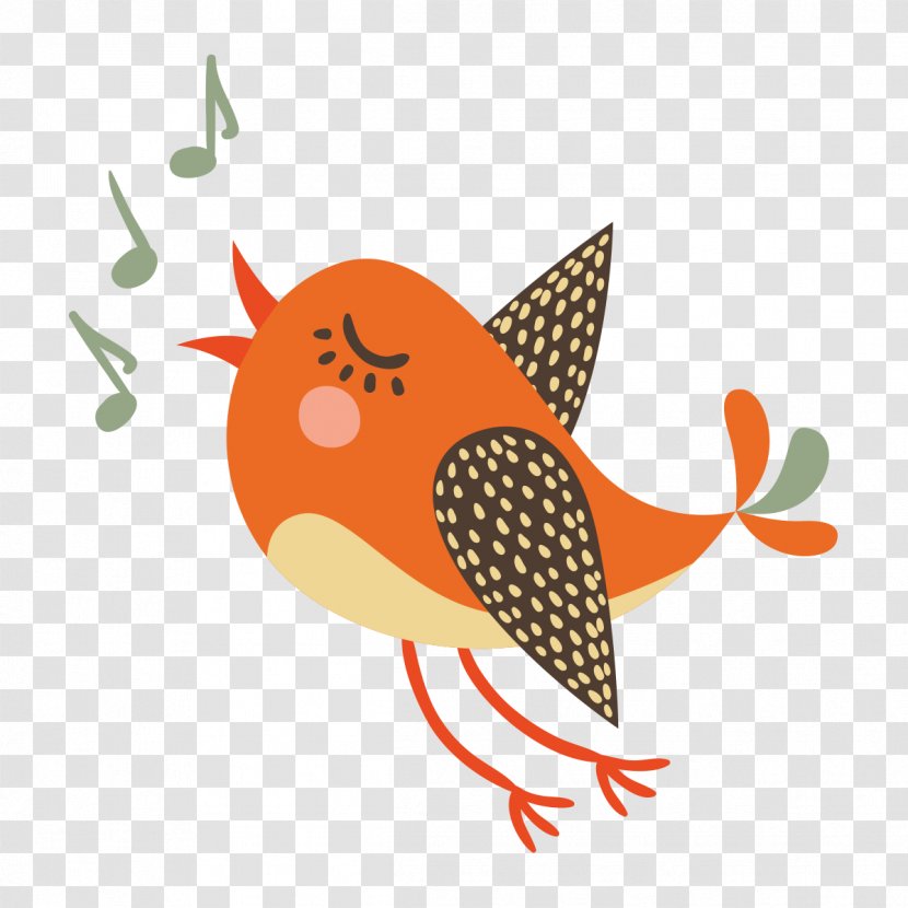 Bird Cartoon - Flower - The Singing Transparent PNG