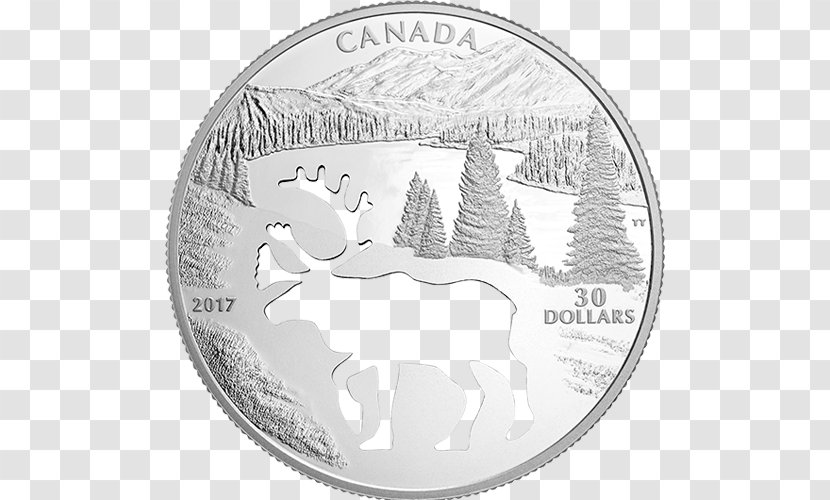 Silver Coin Deer Boreal Woodland Caribou - Metal Transparent PNG