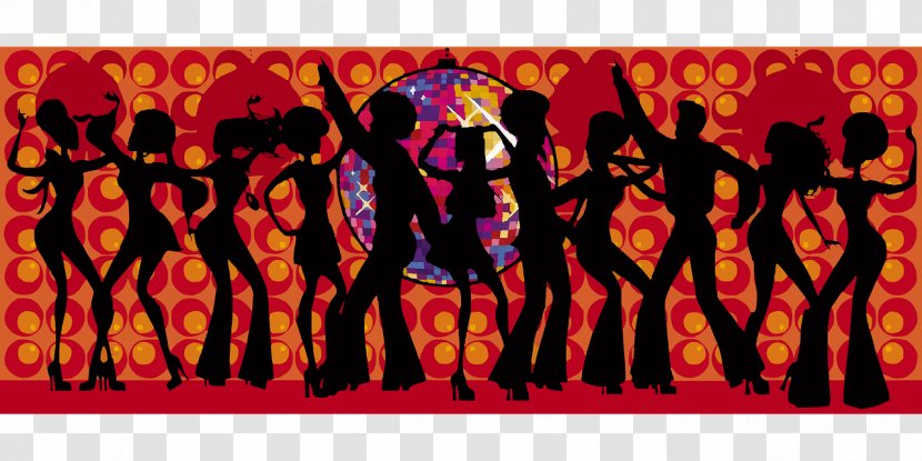 1970s Disco Dance Party - Silhouette Transparent PNG