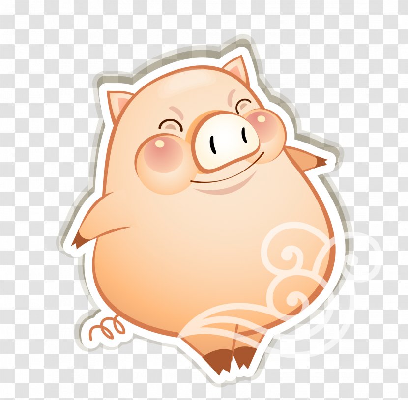 Domestic Pig Cartoon - Vertebrate - Cute Vector Transparent PNG