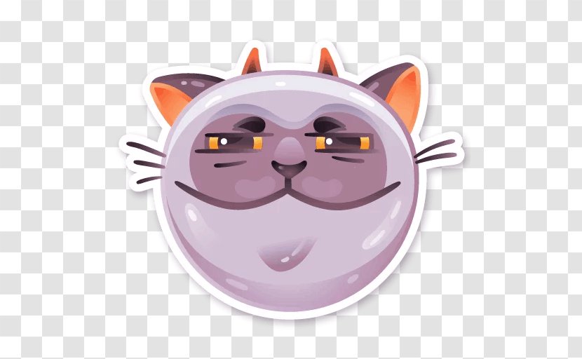 Whiskers Cat Sticker Telegram VKontakte - Small To Medium Sized Cats Transparent PNG
