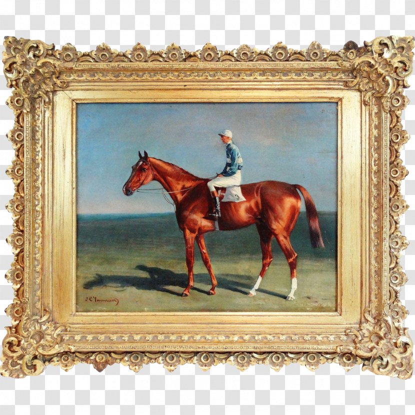 Horse Jockey Oil Painting Equestrian - Collectable Transparent PNG