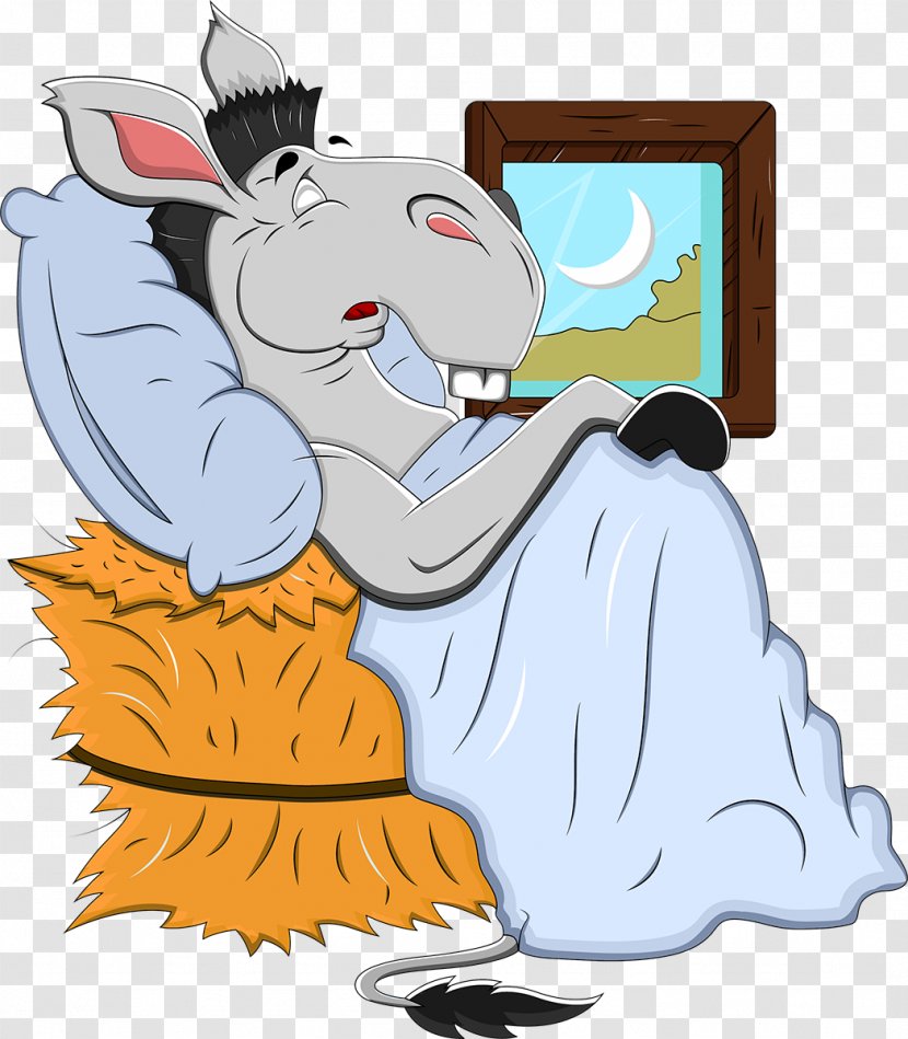 Cartoon Sleep In Non-human Animals Donkey - Artwork Transparent PNG