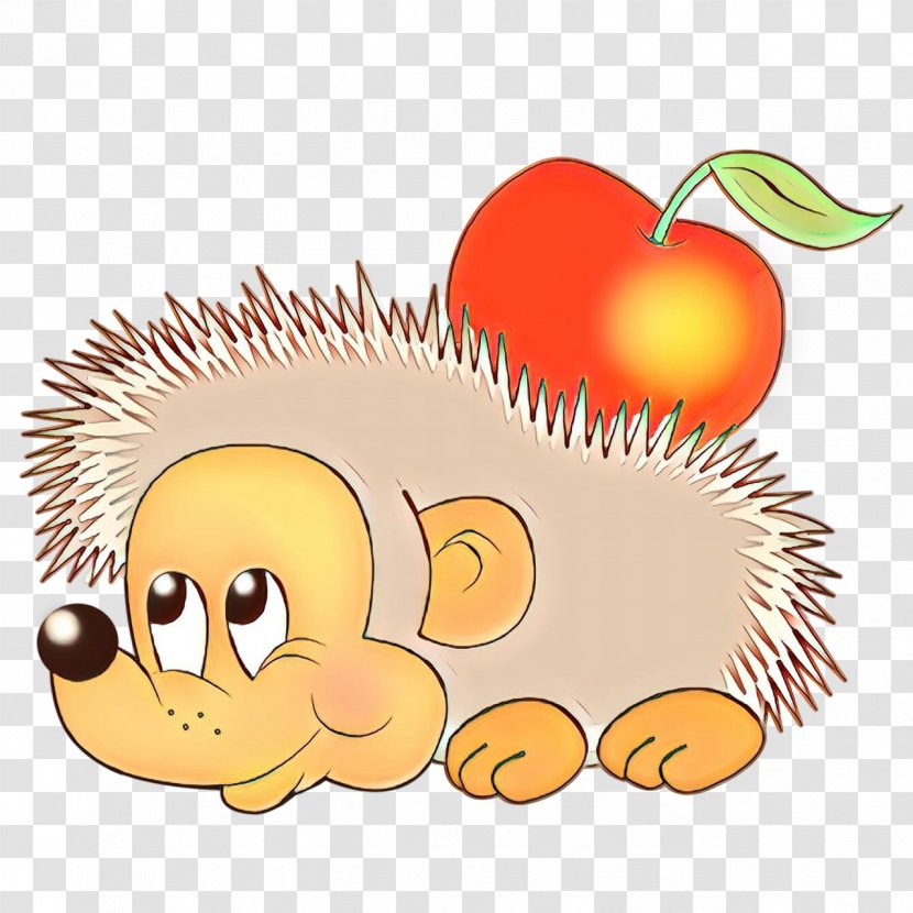 Cartoon Yellow Porcupine Hedgehog Tree - Fruit - Plant Transparent PNG