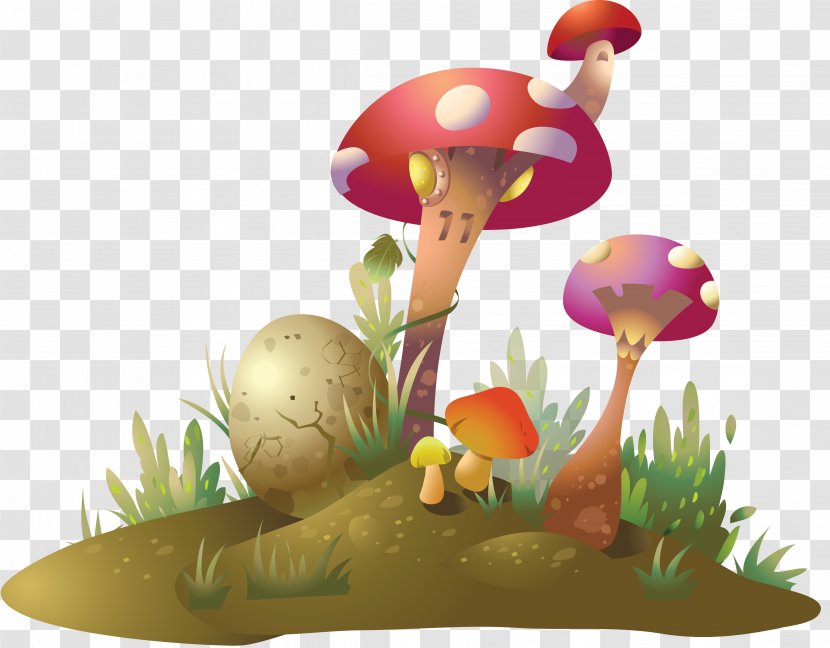 Fairy Tale Drawing - Cartoon - Mushroom Transparent PNG