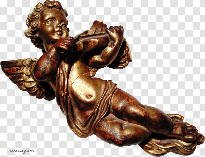Angel Sculpture Statue Clip Art - Bronze Transparent PNG