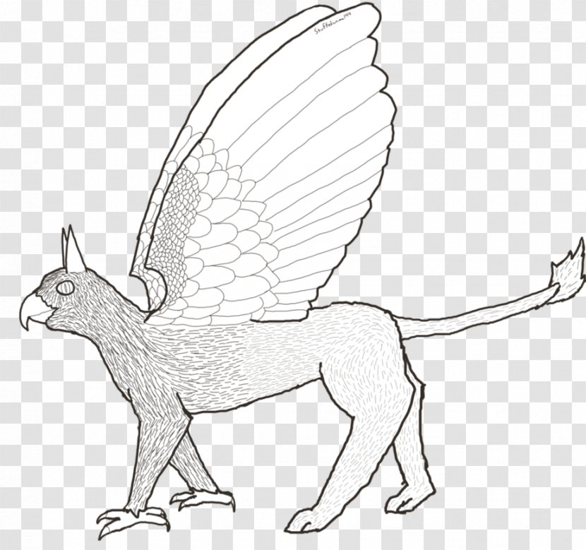 Hare Cat Mammal Drawing Animal - Black And White - Griffin Transparent PNG