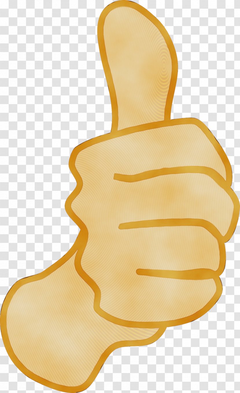 Watercolor Drawing - Yellow - Hand Finger Transparent PNG