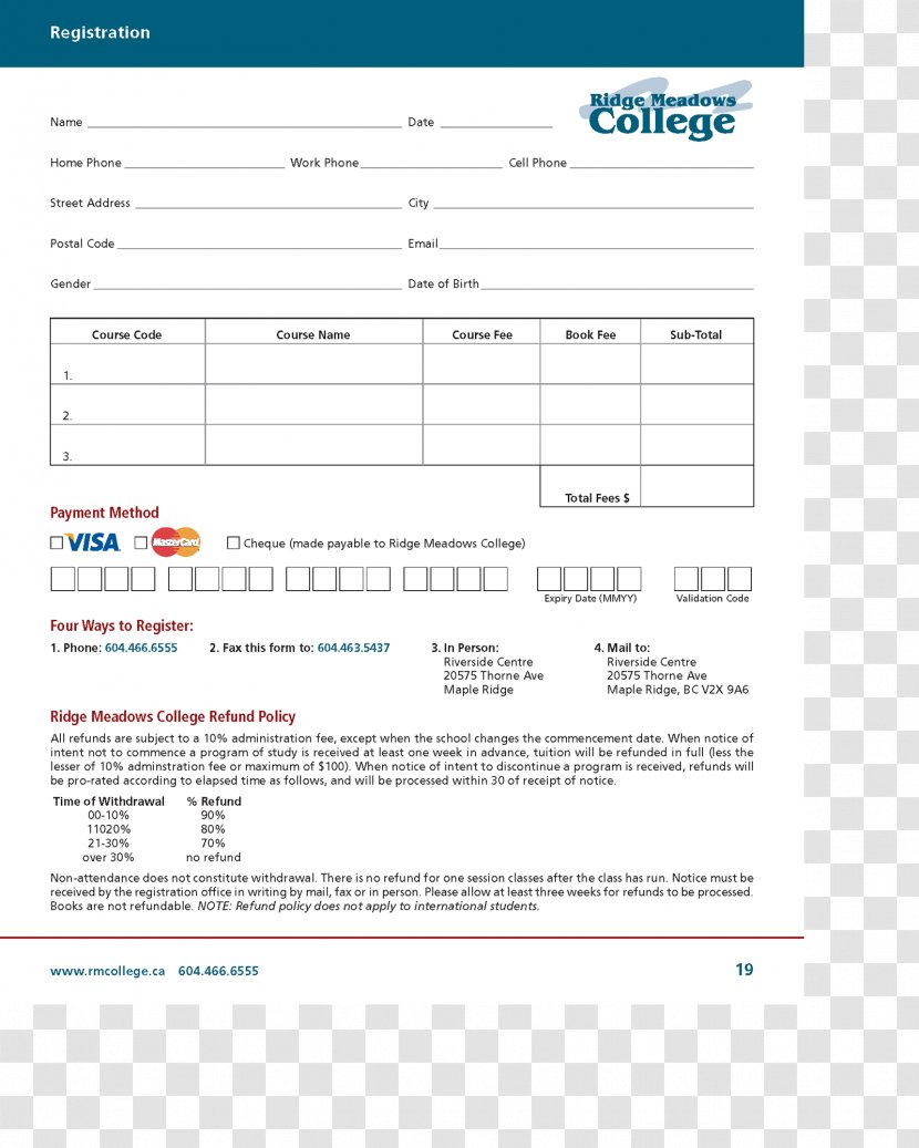 Form Teacher Application For Employment Template Education - Document - Register Button Transparent PNG