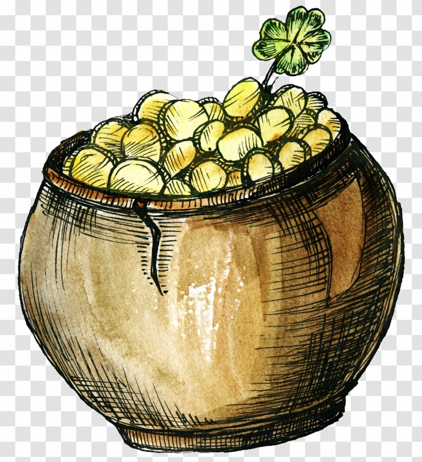 Pot Of Gold - Cartoon - Vegetarian Food Transparent PNG