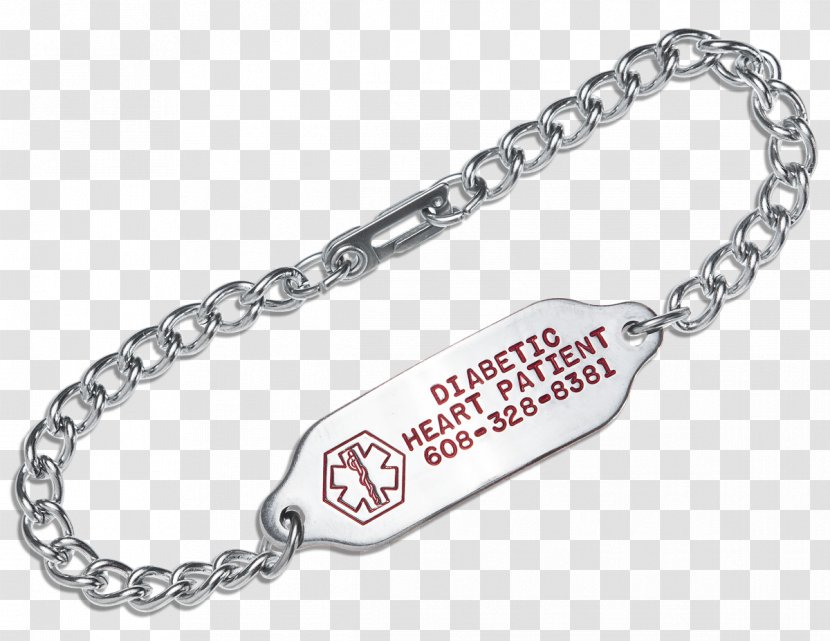Bracelet Medical Identification Tag MedicAlert Engraving Necklace - Gourmette Transparent PNG