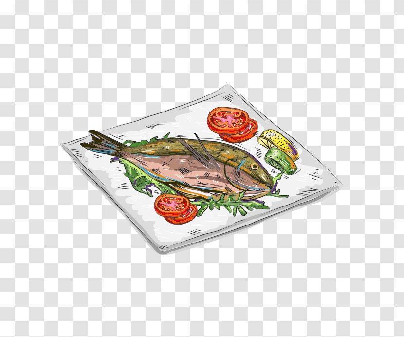 Fish Cartoon Illustration - Food - Dishes Transparent PNG