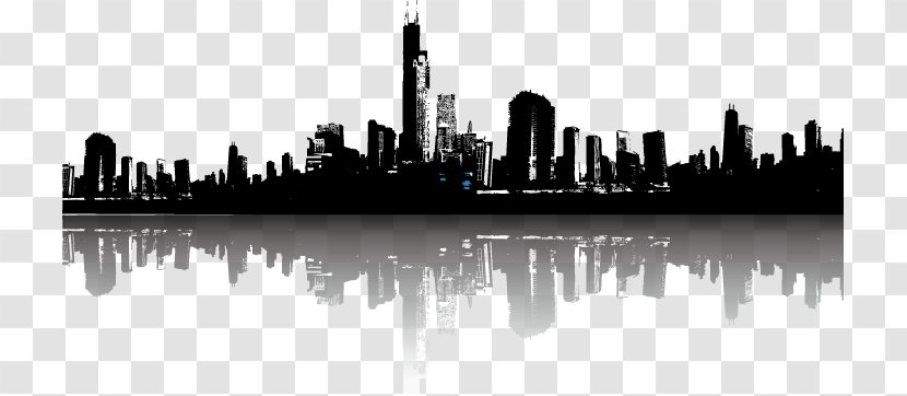 Cityscape Skyline Illustration - City - Vector Silhouette Transparent PNG