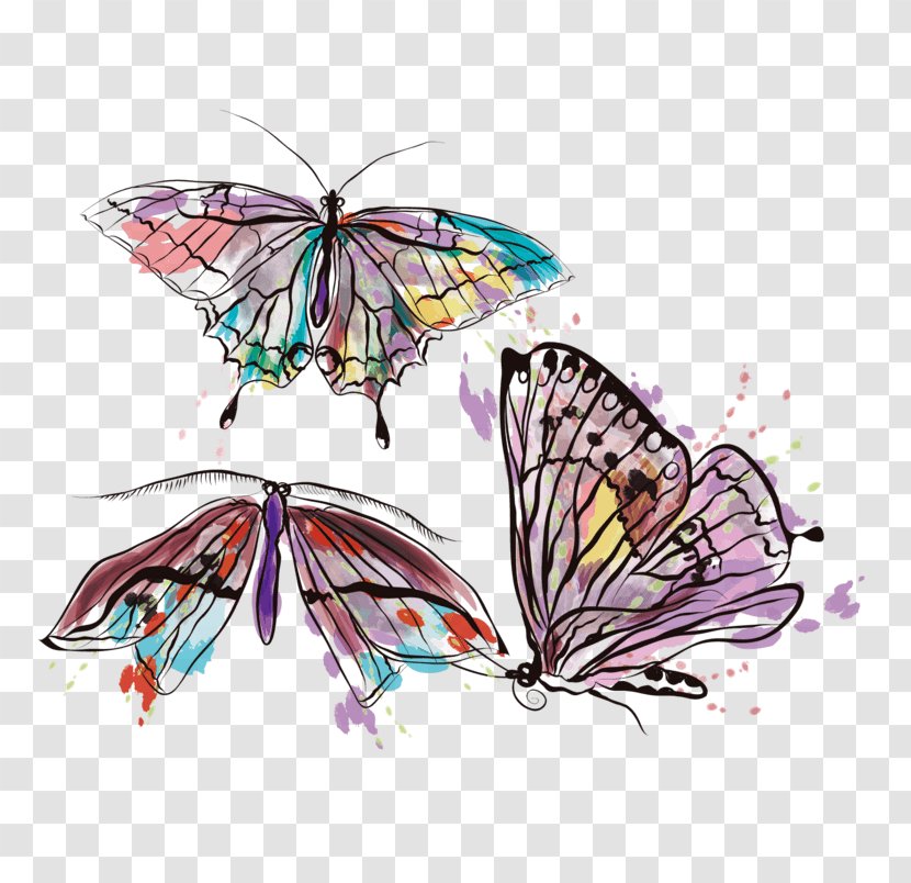 Temporary Tattoos Waterproof Tattoo Stickers Insect Vector Graphics - Moths And Butterflies - Flowers Transparent PNG