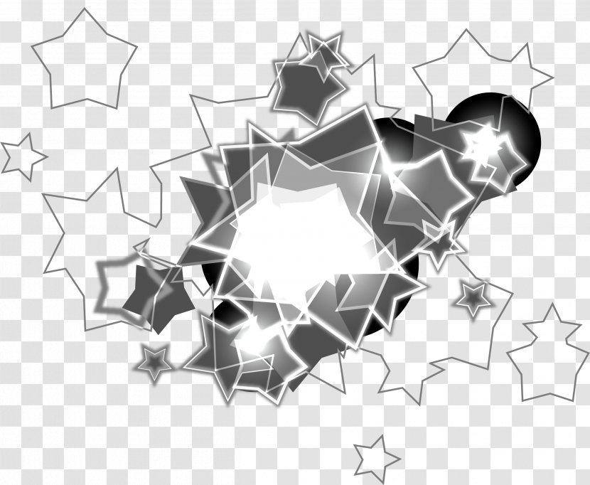 Black And White - Little Fresh Stars Transparent PNG