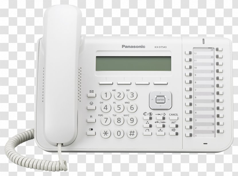 Business Telephone System Panasonic KX-DT543 Wired Handset LCD IP Phone KX-DT543NE-B - Landline Lcd - Voip Transparent PNG