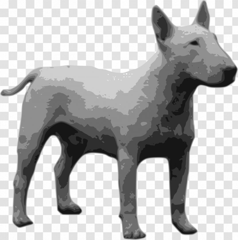 Bull Terrier Grayscale - Carnivoran Transparent PNG