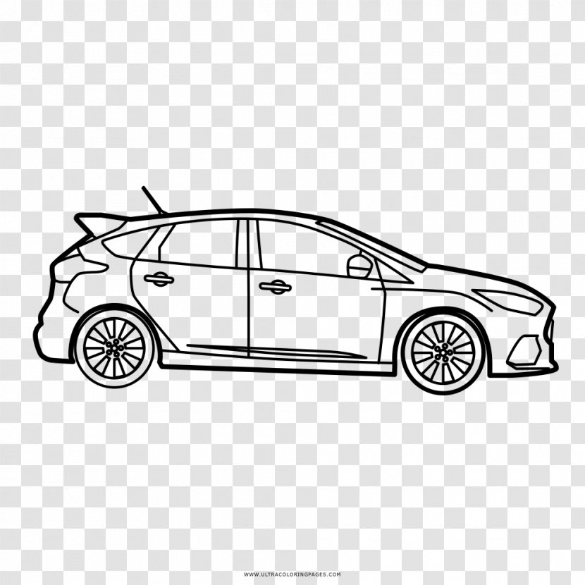 Ford Mustang Car 2003 Focus RS - Line Art Transparent PNG