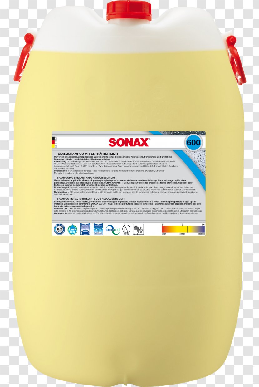 Sonax Car Wash Cleaning Polishing - Liter Transparent PNG