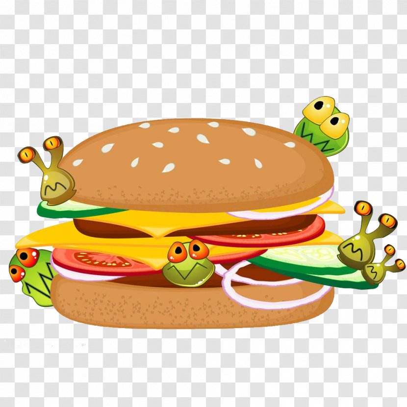 Food Poisoning - Sandwich - Hand Painted Gourmet Burger Material Transparent PNG