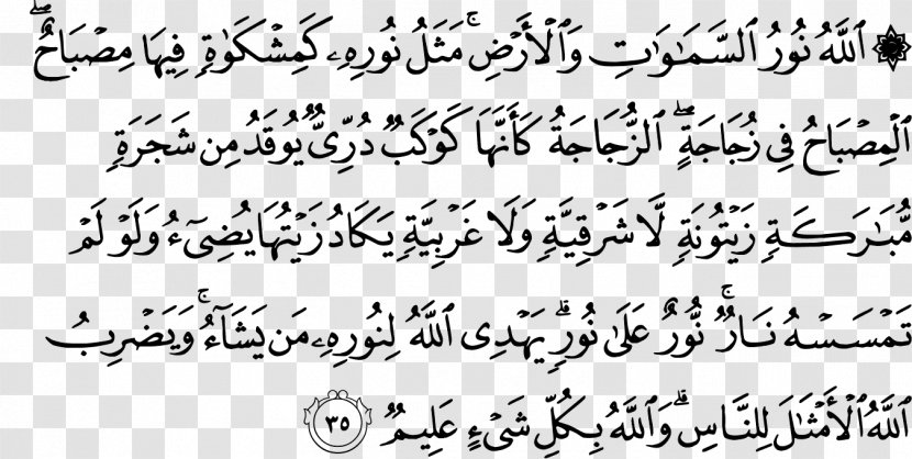 Quran An-Nur Verse Of Light Ayah Surah - Calligraphy - Pak Fast Separa Transparent PNG