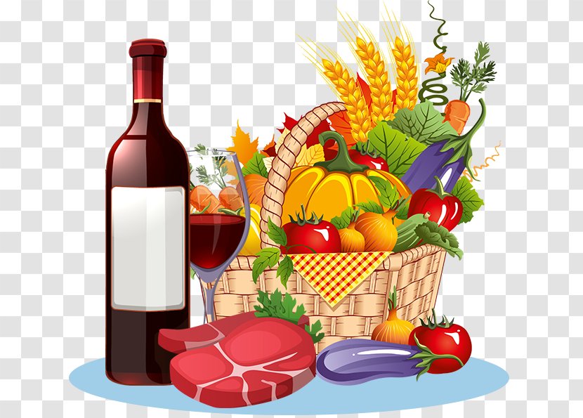 Stavropol Fruit Vegetable Illustration - Tableware - Cartoon Wine Basket Transparent PNG