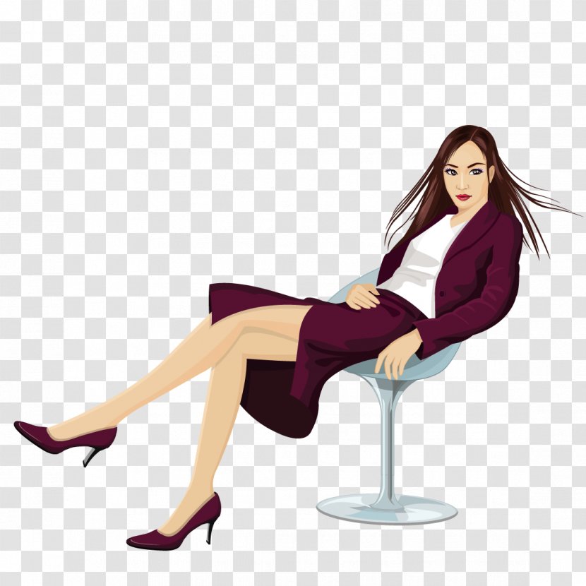 Download - Frame - Beauty Sitting On Chair Transparent PNG