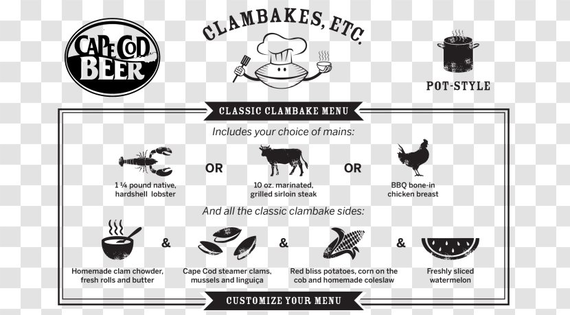Cape Cod Beer Clambakes, Etc. New England Clam Bake - Brand Transparent PNG