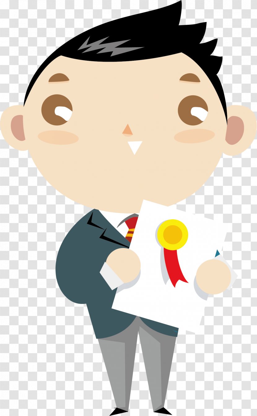 Teacher Lecturer Cartoon Flat Design - Tree - Suit Male Clerk Transparent PNG