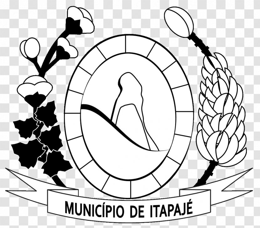 Bandeira De Itapajé Pedra Do Frade Drawing Brasão Black And White - Frame - Pinto Transparent PNG
