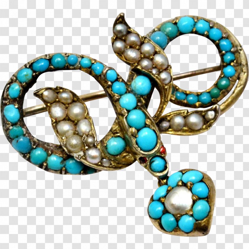 Turquoise Earring Body Jewellery Brooch - Golden Snake Transparent PNG