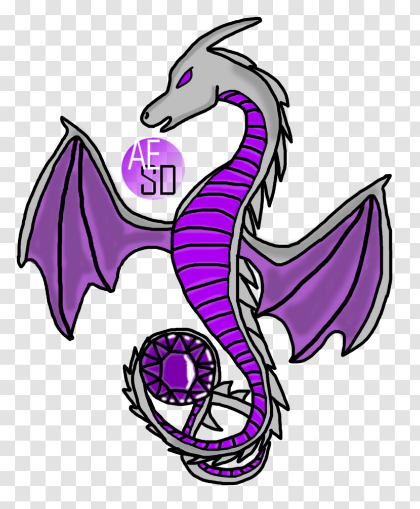 Dragon Seahorse Amphiptere Snakes Wyvern - Serpent - Ametyst Pennant Transparent PNG