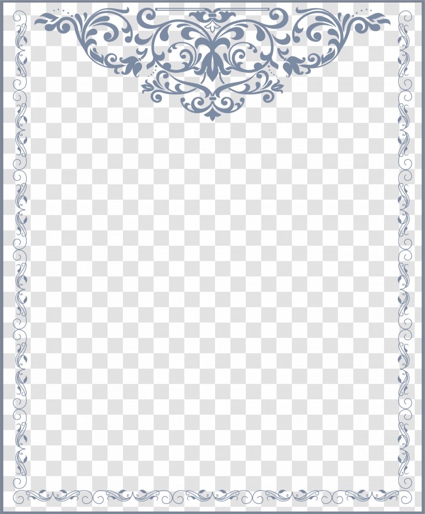 Wedding Invitation Ornament Photography - Black And White - Blue Flower Rattan Frame Transparent PNG