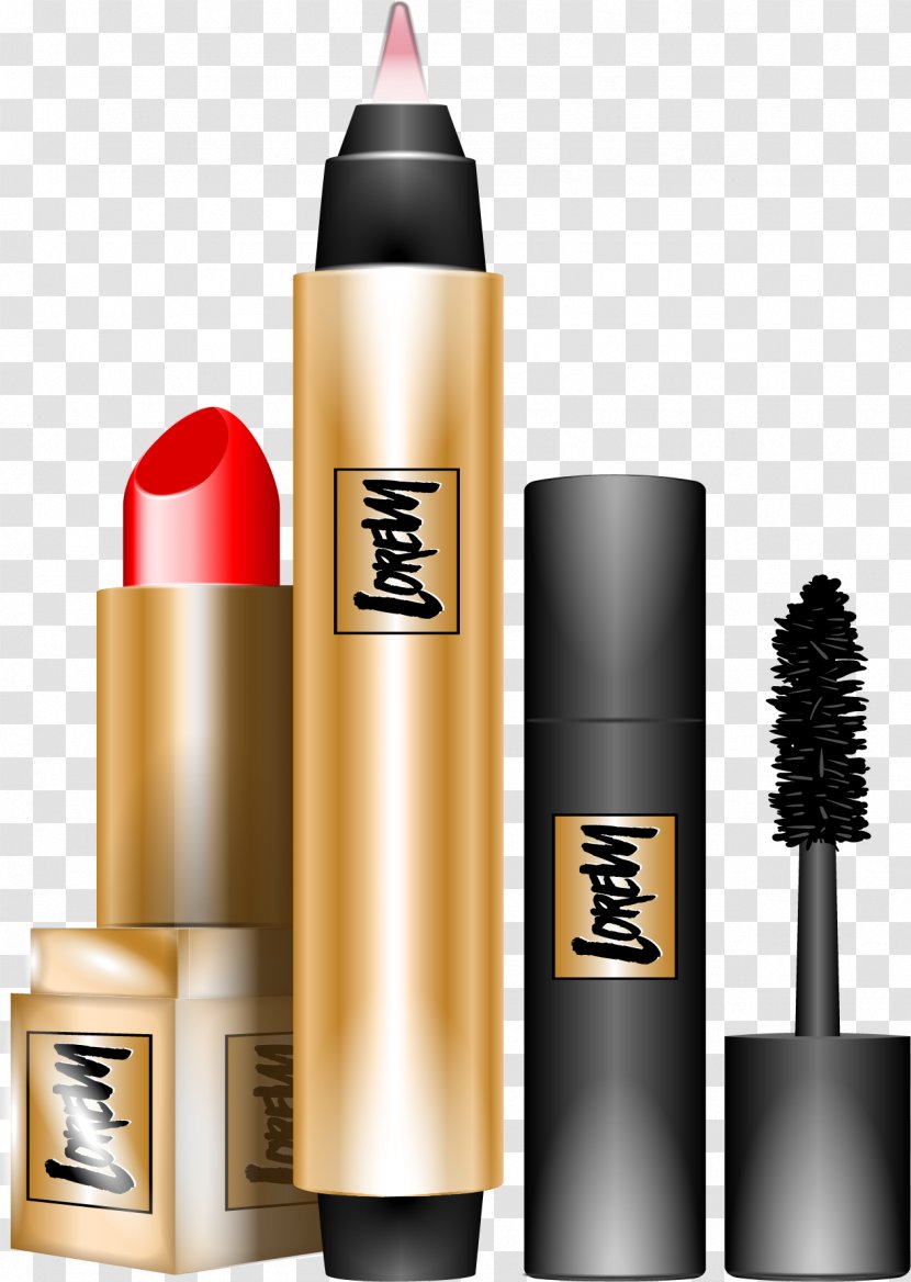 Lipstick Cosmetics Make-up - Eyelash - Gold Transparent PNG
