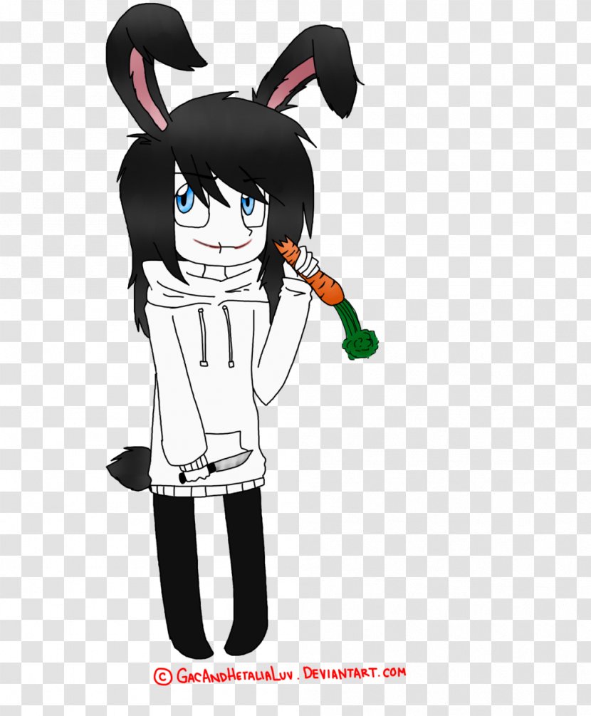 Jeff The Killer Creepypasta Drawing - Wattpad - Rabbit Transparent PNG