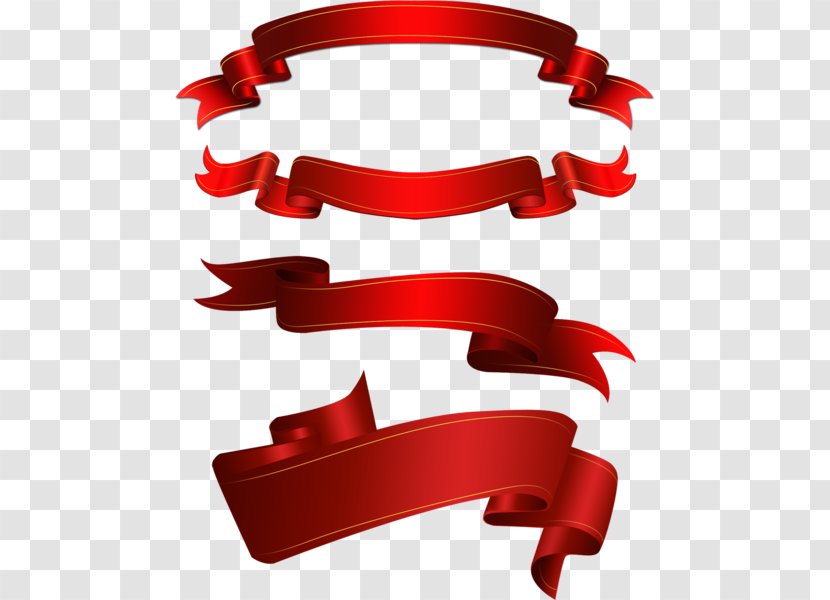 Web Banner Clip Art - Red - Ribbon Transparent PNG