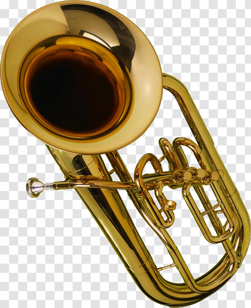 Tuba Trumpet Musical Instrument Brass Wind - Watercolor Transparent PNG