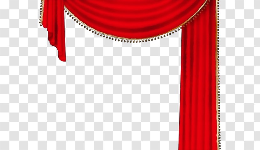 Red Curtain Theater Window Treatment Textile - Paint - Interior Design Transparent PNG