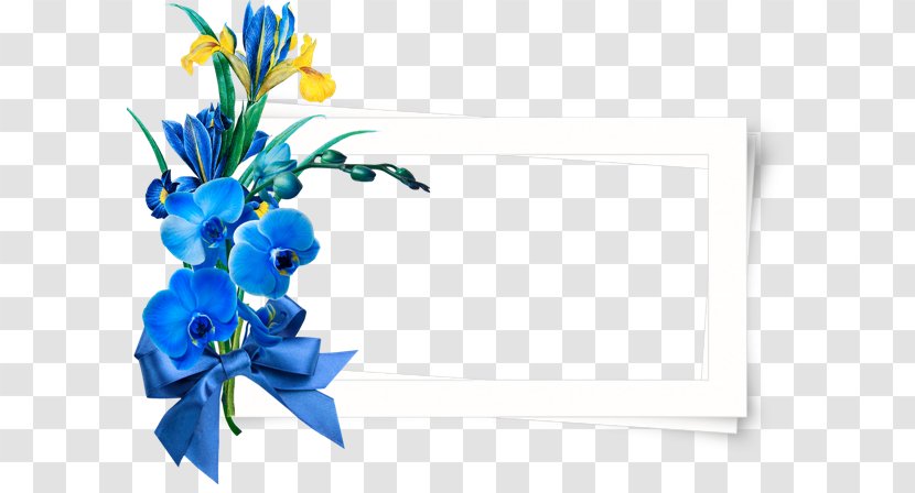 Floral Design Blue Flower Bouquet Picture Frames - Plant Transparent PNG
