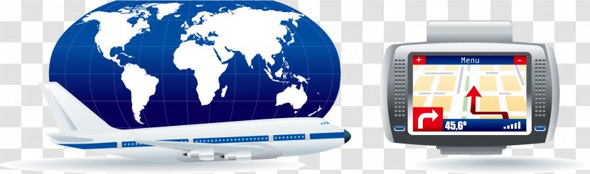 Airplane World Map Globe - Brand - Aircraft Vector Elements Transparent PNG