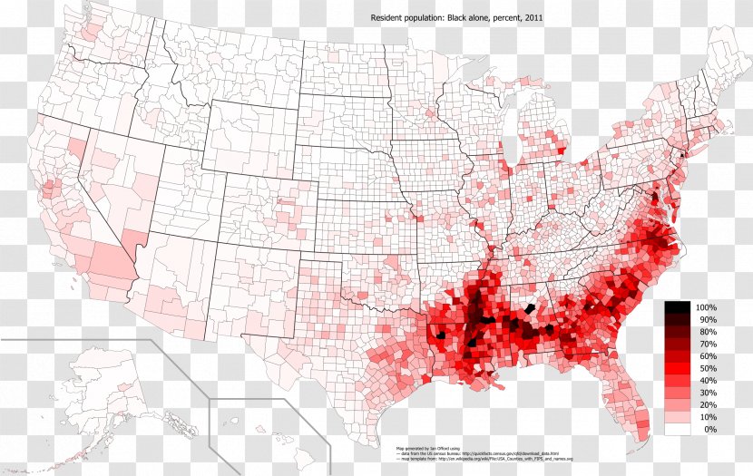 United States Census Map African American Demography Of The - Percentage Transparent PNG