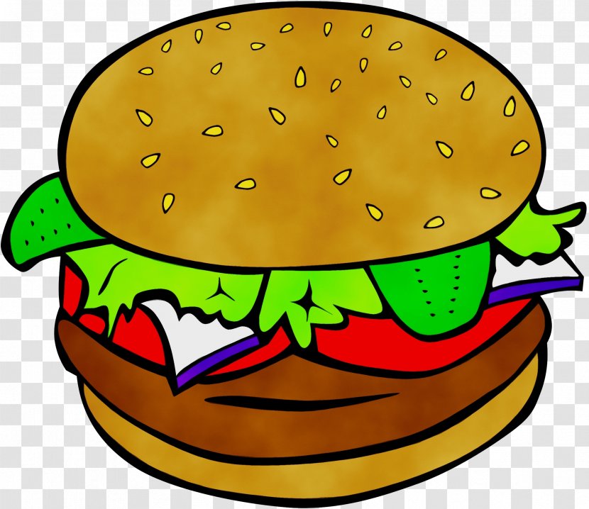 Junk Food Cartoon - Watercolor - Finger Sandwich Transparent PNG