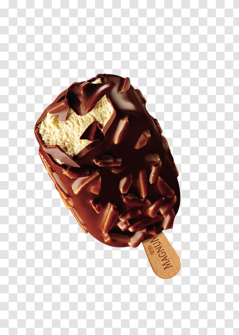 Ice Cream Chocolate Truffle Brownie Magnum - Almond - Image Transparent PNG